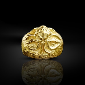 Unique octopus 14k gold men ring, 18k gold octopus ring for men, Ocean ınspired ring for boyfriend, 18k gold mens kraken ring for boyfriend