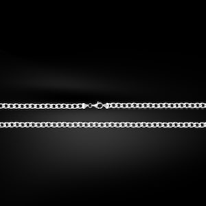4.2mm sterling silver Miami Cuban chain necklace for men, Thick silver link chain jewelry, Classic silver statement chain necklace, Men gift