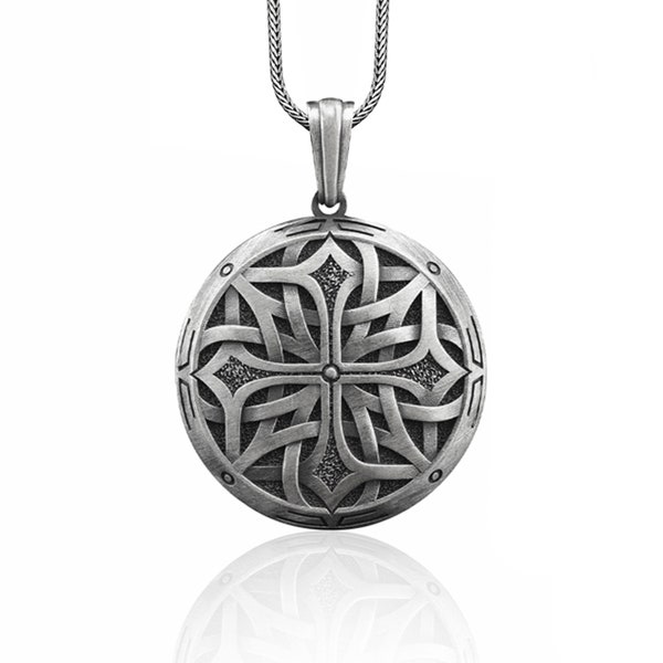 Collier à breloques en argent sterling fait main noeud celtique pour hommes, bijoux en argent noeud celtique, pendentif triquetra, collier mythologie, cadeau commémoratif