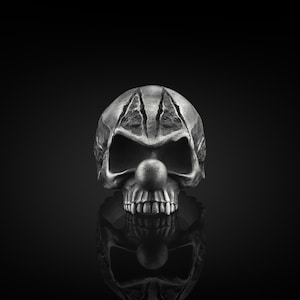 Skull Handmade Sterling Silver Men Biker Ring, Skull Gothic Signet Ring, Skull Punk Signet Ring, Skull Silver Men Jewelry, Ring For Men