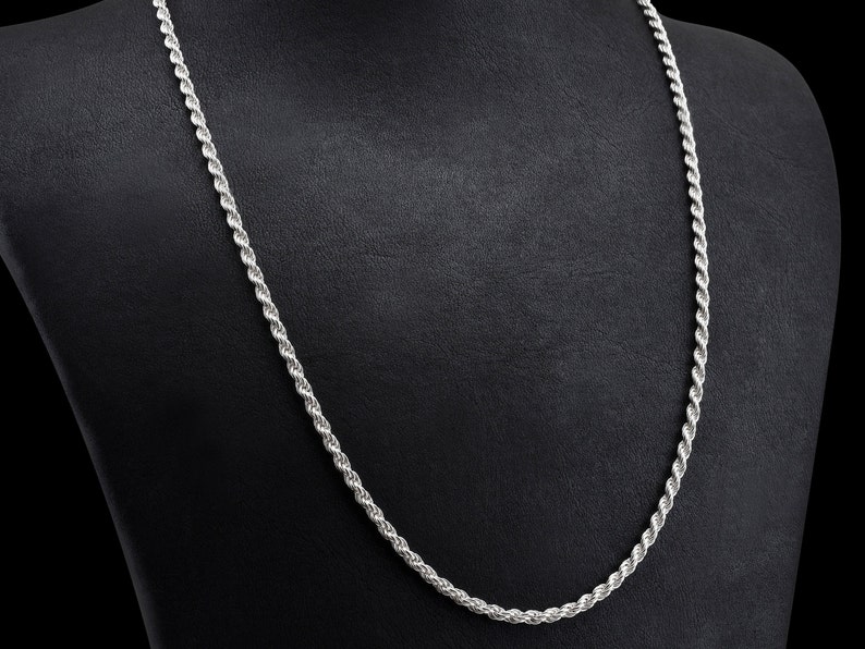 925 Sterling Silver Rope Chain Necklace Handmade Rope Chain Etsy UK