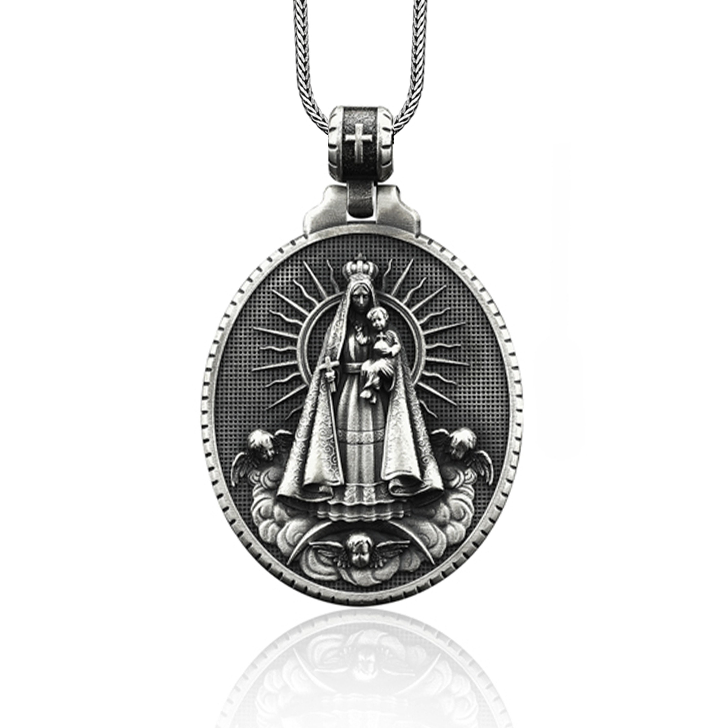  Caritas et Fides Bulk Pack of 10 - Mini Miraculous Medal  Pendant for Charm Bracelet or Necklace -1/2 Silver Oxidize Small  Miraculous Medals for Jewelry Making Catholic Made in Italy 