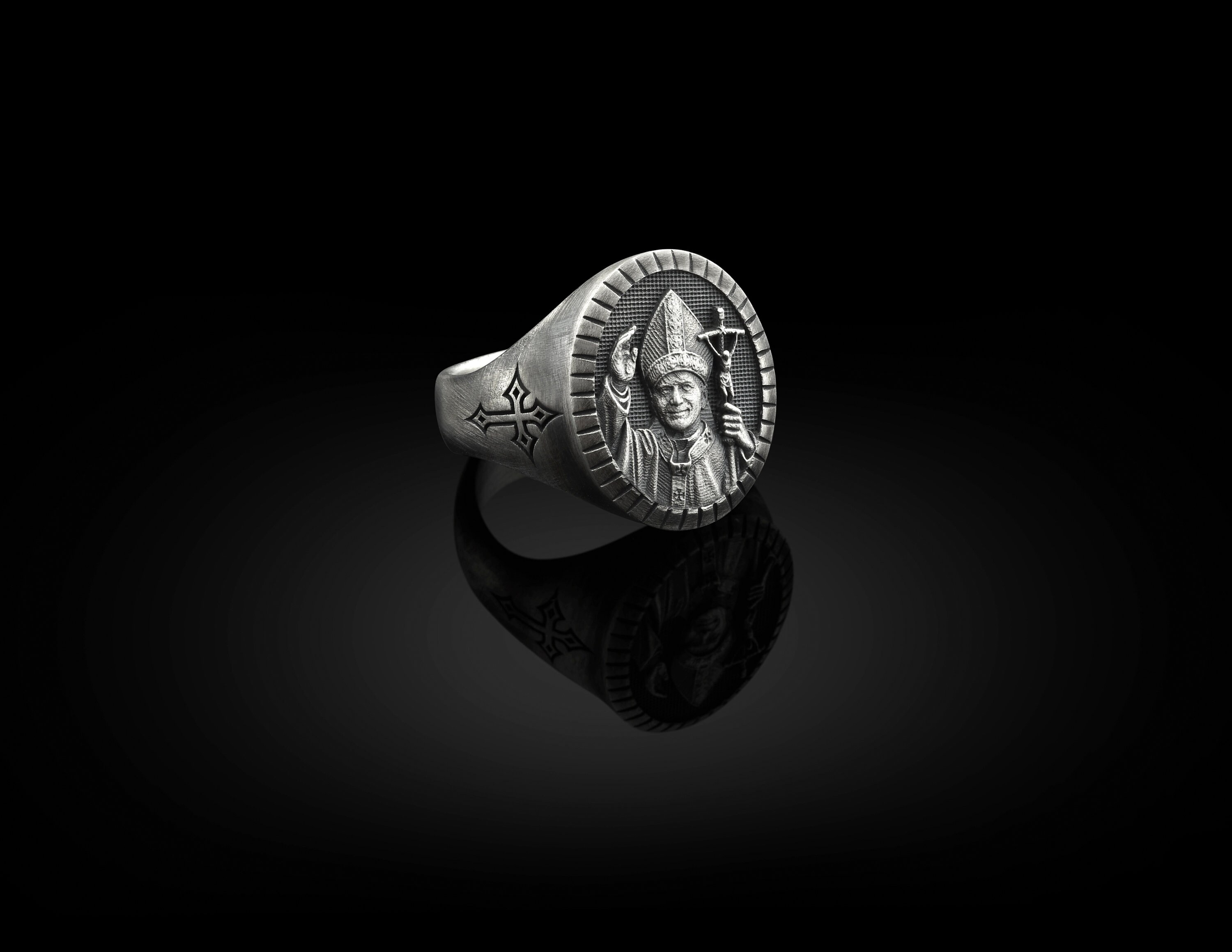 Christian John Paul Signet Ring for Men in Sterling Silver - Etsy