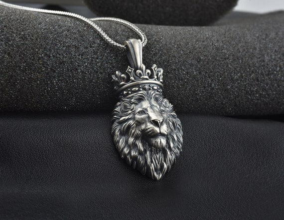 Lion King Silver Mens Necklace Best Lion Men Necklace Lion - Etsy