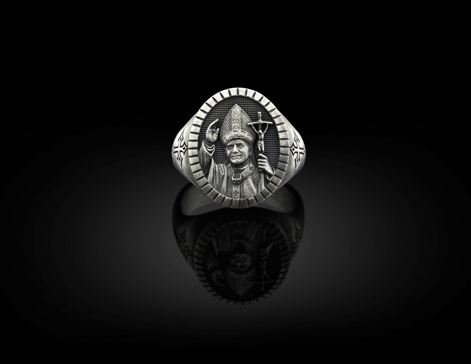 Christian John Paul Signet Ring for Men in Sterling Silver - Etsy