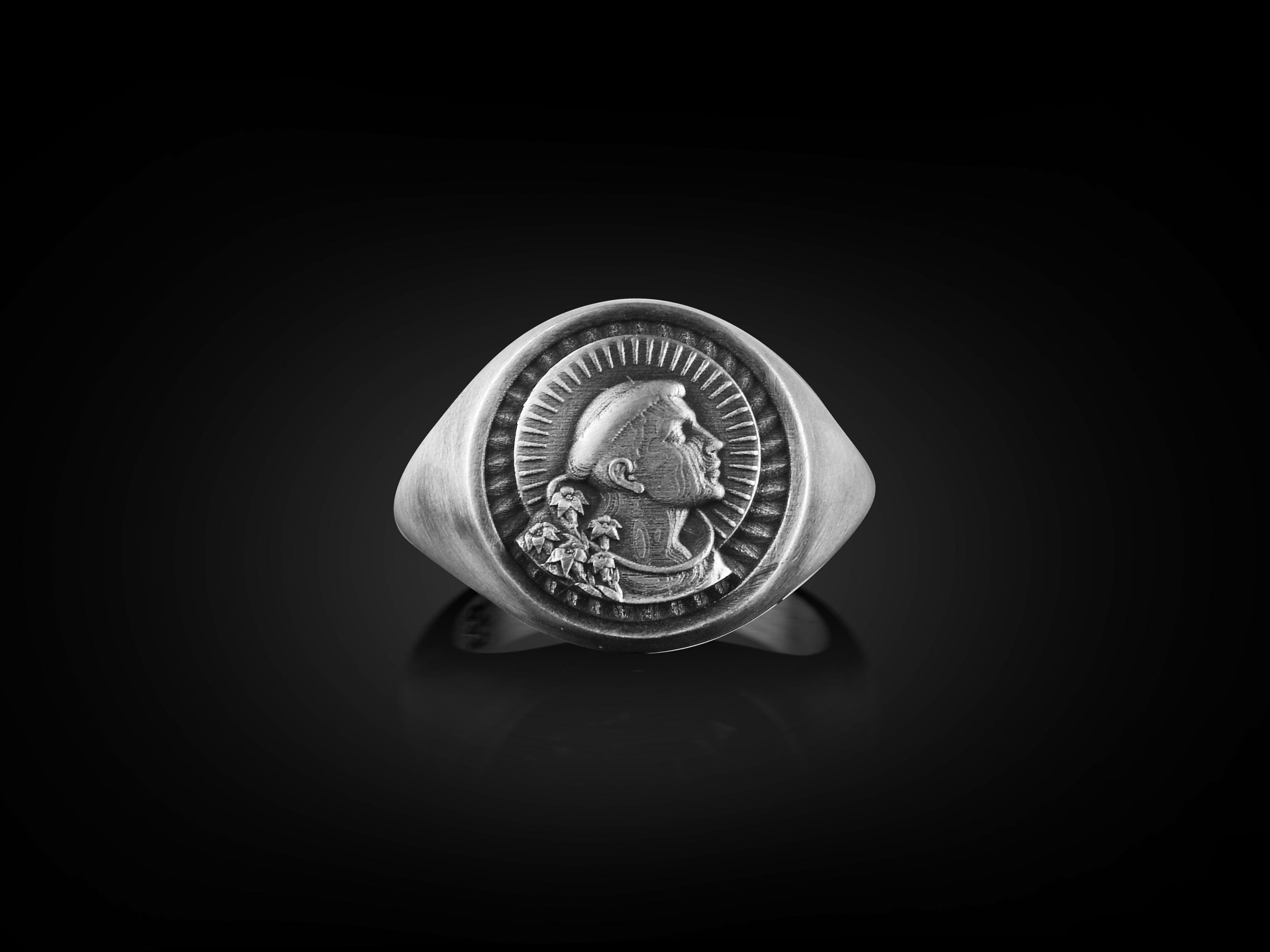 Saint Anthony of Padua Ring For Men, St Anthony Pinky Signet Ring in Silver, Faith Ring For Family, Religious Ring For Dad, Christian Ring