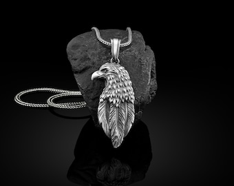Collana Uomo Stile Vichingo Con Pendente Fenice E Occhio Rosso - Colore Argento Antico - Foto 2