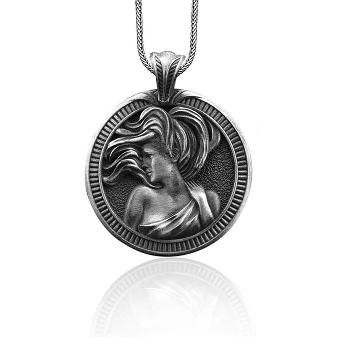 Virgo Handmade Sterling Silver Men Charm Necklace, Virgo Zodiac Sign ...