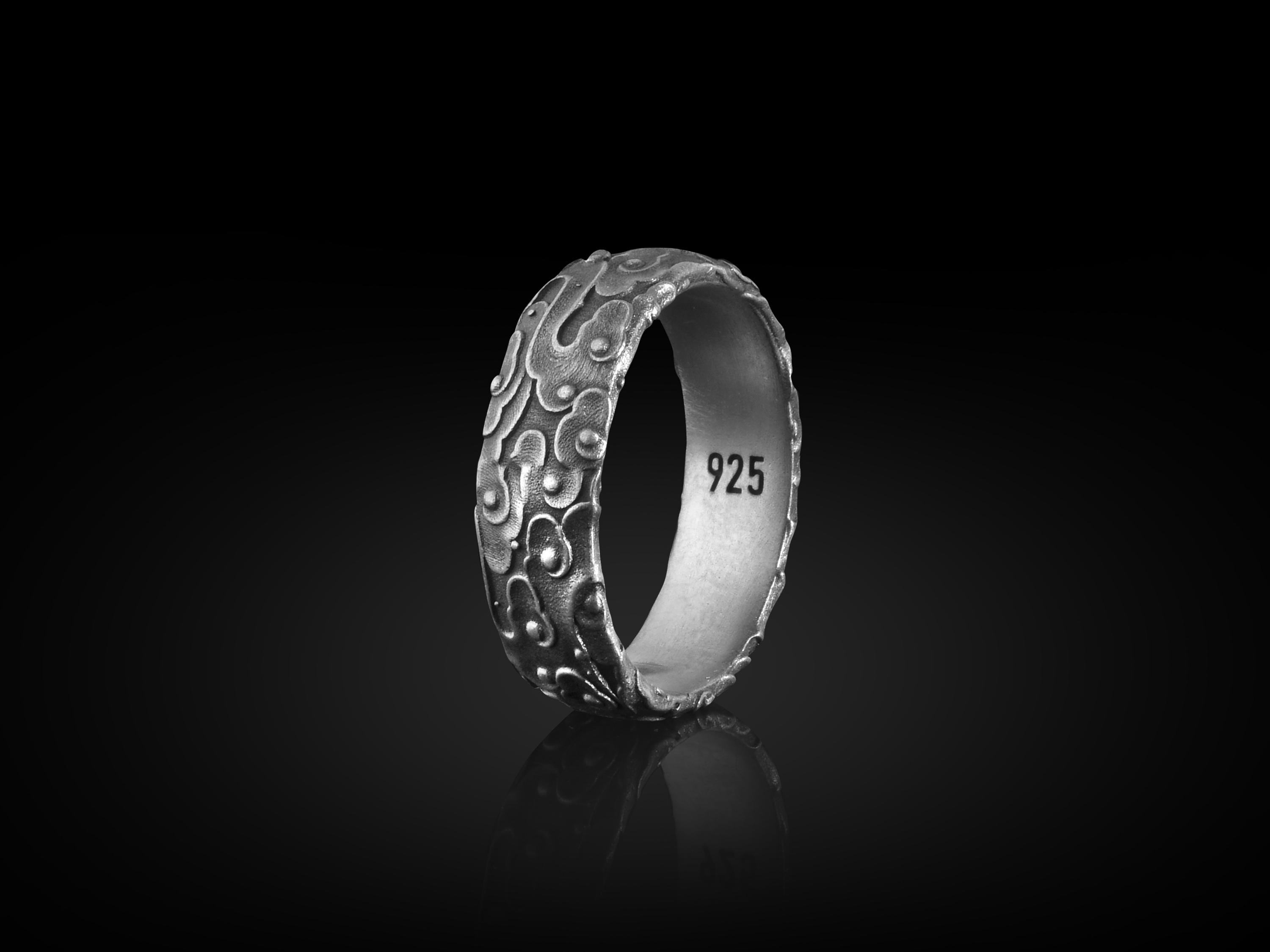 ☆☆☆☆☆☆☆ UNKNOWN 925 Scroll Band Ring Scroll Band Ring Sterling Silver Jewelry - Chrome World JP