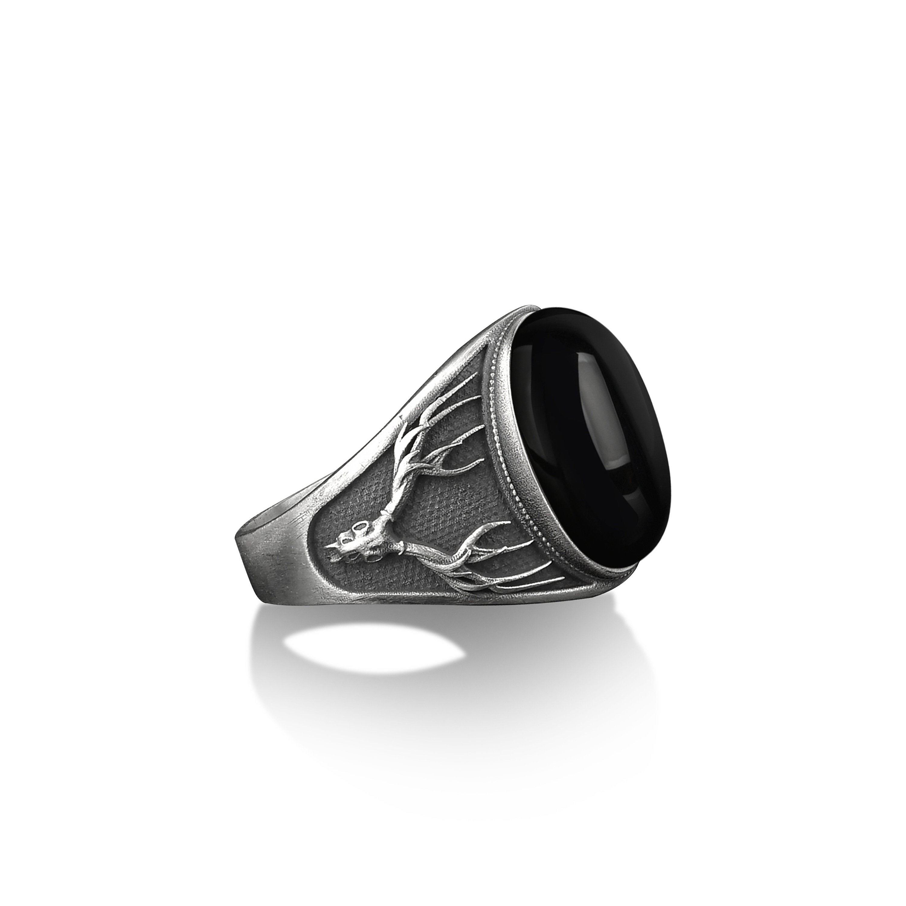 アクセサリー vintage silver skull fullstone onyx ring Onyx Skull Ring - Etsy