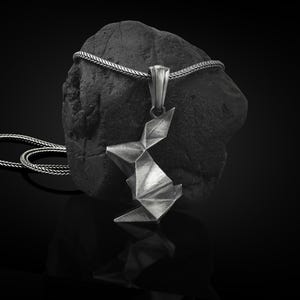 Rabbit 925 Silver Origami Necklace, Sterling Silver Bunny Charm, Animal Necklace, Minimalist Necklace, Best Friend Necklace, Sympathy Gift
