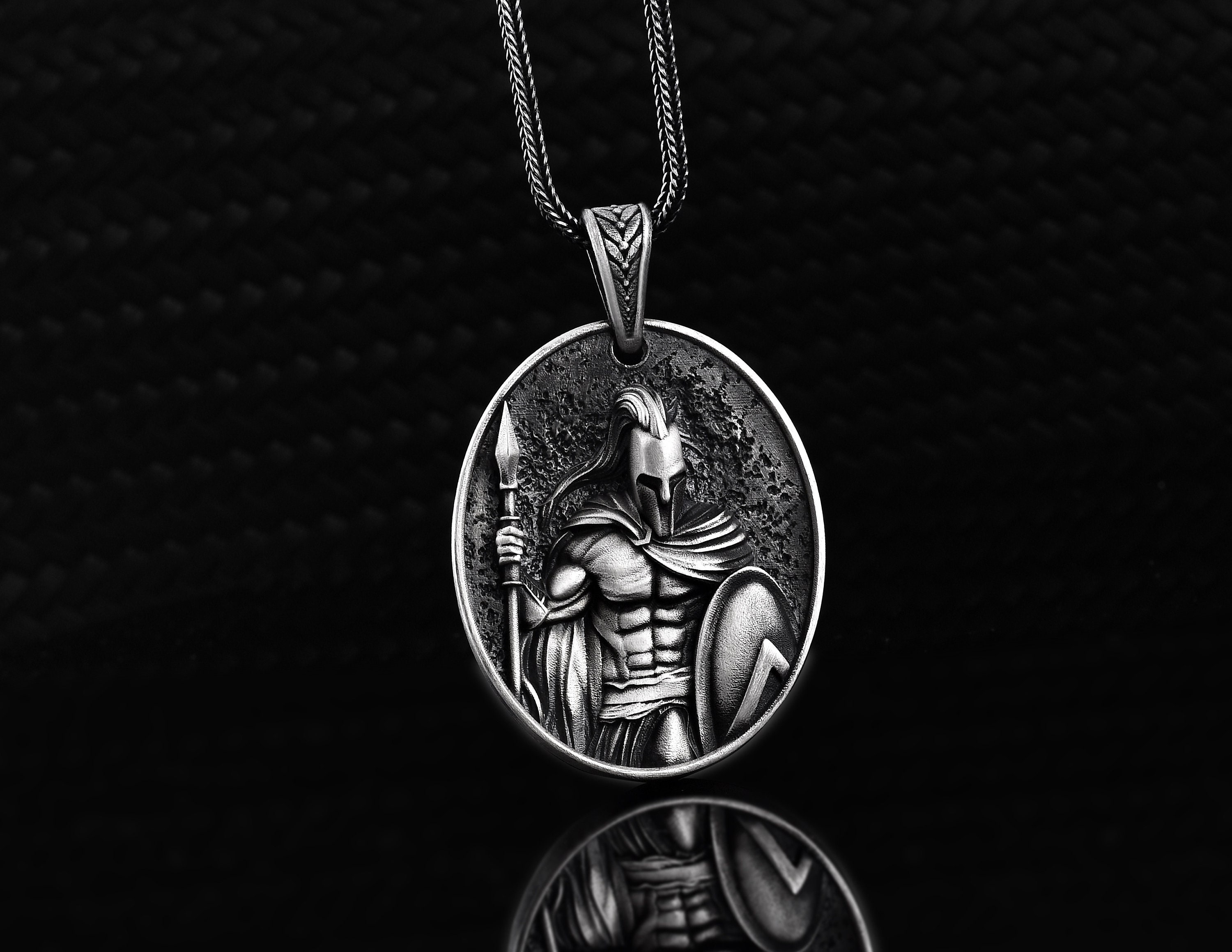 Silver Spartan Men Necklace Warrior Mens Necklace Spartan | Etsy