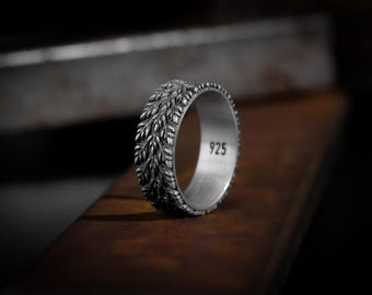 Anillo De Banda De Hombres De Plata De Ley Hecho A Mano Casual, Anillo De Boda De Hombres Con Estilo, Banda De Boda De Hombres Elegantes, Anillo De Hombres Motociclistas Apilables, Anillo