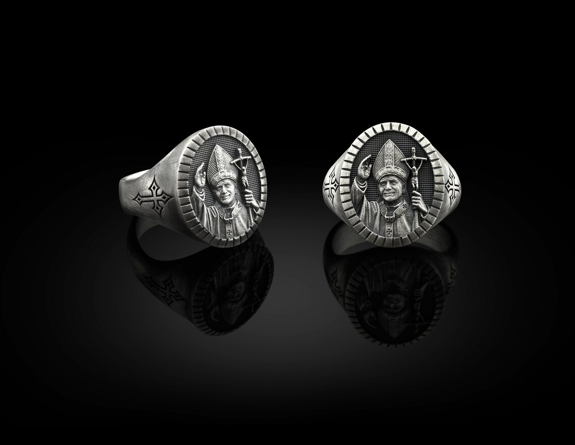 John Paul Ring Catholic Saint Ring Religious Jewelry Pope Etsy Canada