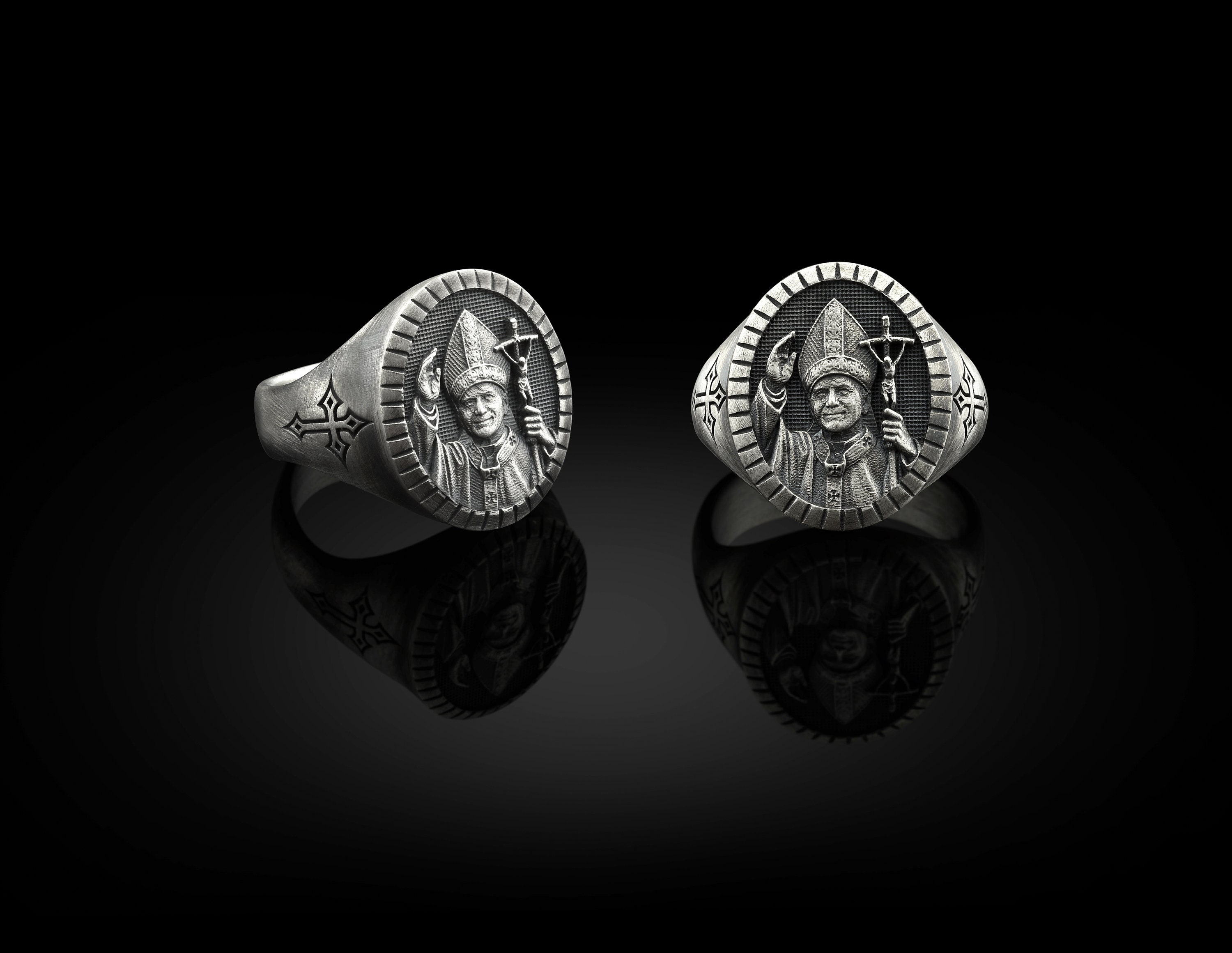 Christian John Paul Signet Ring for Men in Sterling Silver - Etsy