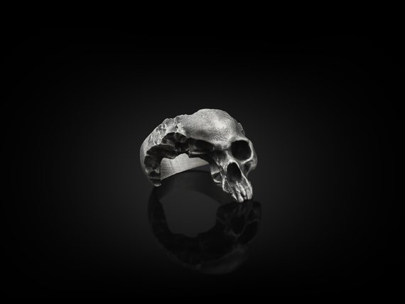 Skull Silver Men Jewelry Unique Ring for men Silver Skull Gothic Ring Skull Punk Ring Skull Handmade Sterling Silver Men Biker Ring 