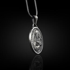 St Francis of Assisi Medal Necklace in 925 Silver, Saint Francis ...
