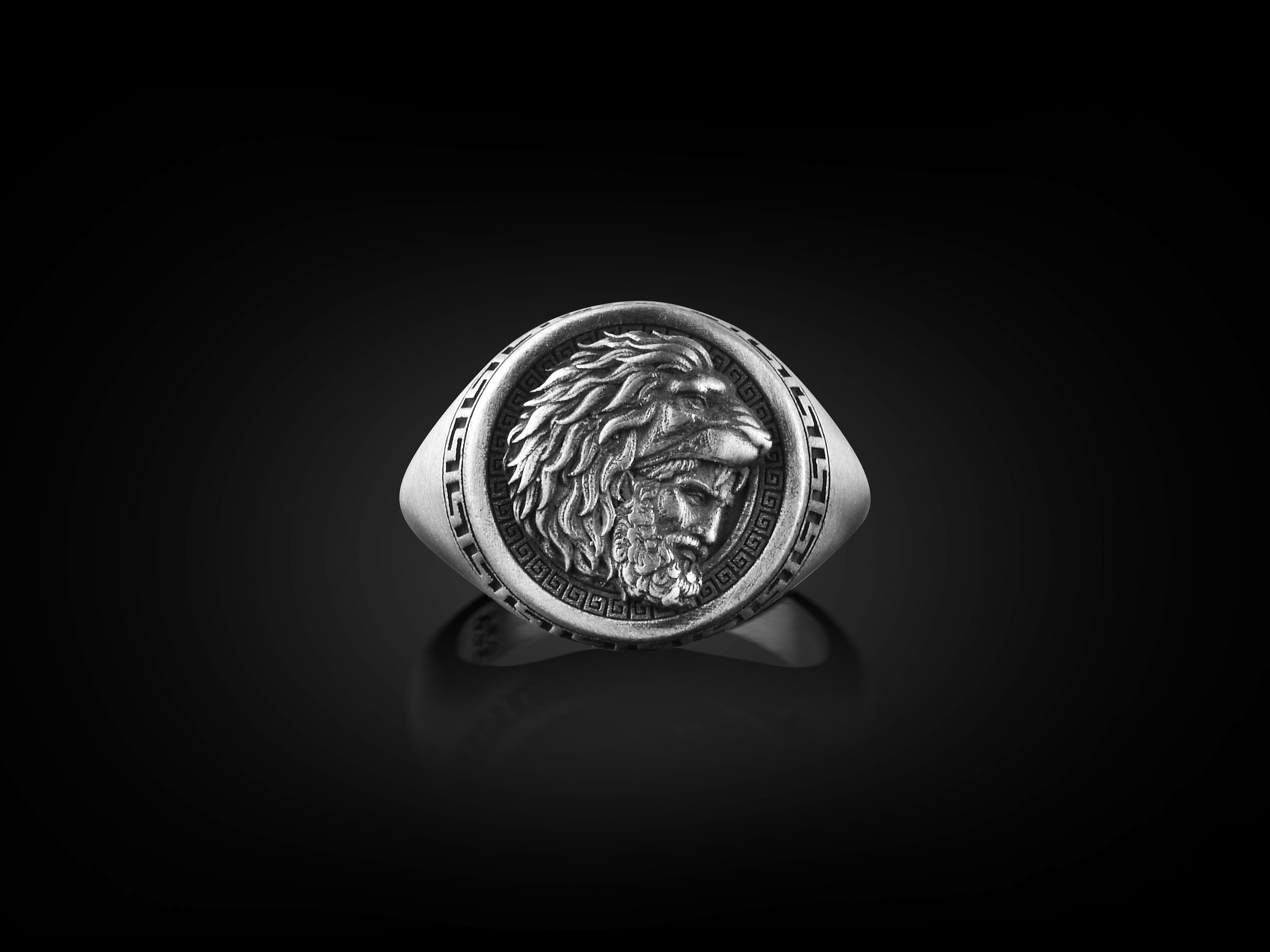 Nemean Lion and Hercules Ring Greek Mythology Pinky Signet - Etsy