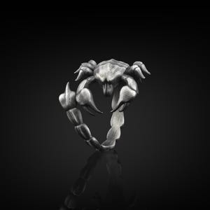 Scorpion Handmade Sterling Silver Men Ring, Scorpio Zodiac Sign Ring, Scorpion Animal Ring, Scorpio Astrology Ring, Scorpion Silver Jewelry