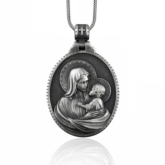 Oval Virgin Mary Gold Coin Pendant Necklace For Men And Women 2mm Gold Box  Link Chain Religious Charm Jewelry Gift 2023 LGP431 From Juliusrandle,  $11.7 | DHgate.Com