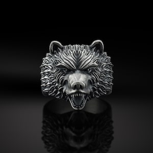Handmade Scandinavian Bear Ring's, Animal Men Ring, Wild Bear Rings, Scandinavian Rings, Viking Men Jewelry, Ring For Men's, Jewelry For Men