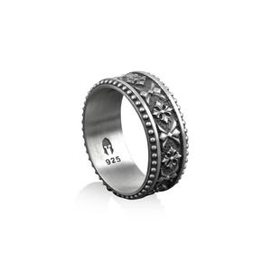 Victorian Style Men Wedding Band Ring, 925 Sterling Silver Floral Ring ...