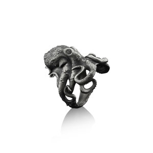 Octopus Handmade Sterling Silver Men Ring, Octopi Animal Biker Ring, Octopus Animal Silver Men Jewelry, Sea Animal Gothic Ring, Ring For Men