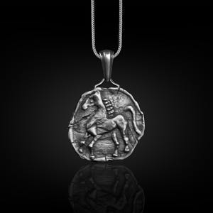 Tetradrachm Ancient Greek Coin Pendant, Ancient Rome Coin Necklace in Sterling Silver, Roman Necklace For Dad, Antique Necklace For Husband