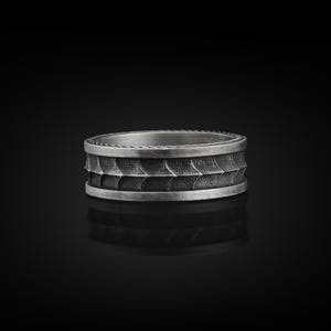 Dragon Style Handmade Sterling Silver Men Band Ring, Elegant Men Silver Wedding Ring, Stackable Biker Ring, Mythology Ring, Anniversary Gift