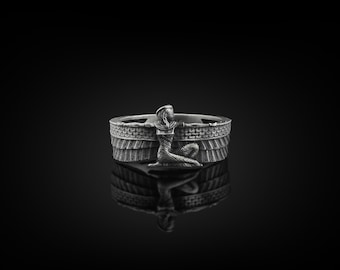 Bague homme en argent sterling faite main Isis égyptienne, déesse de l'Egypte ancienne Isis bijoux homme en argent, bague mythologie égyptienne, bague homme minimaliste