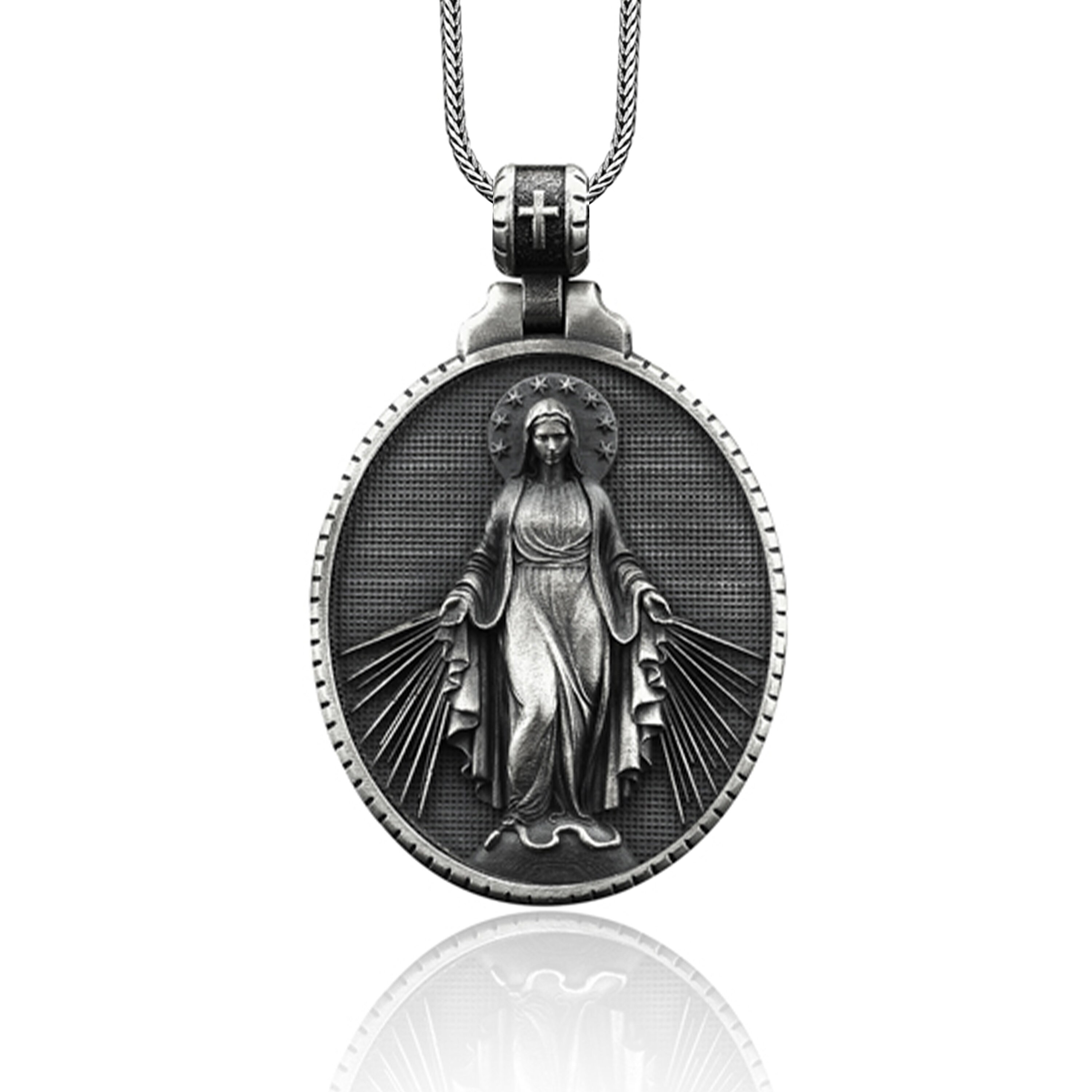Silver virgin hotsell mary necklace