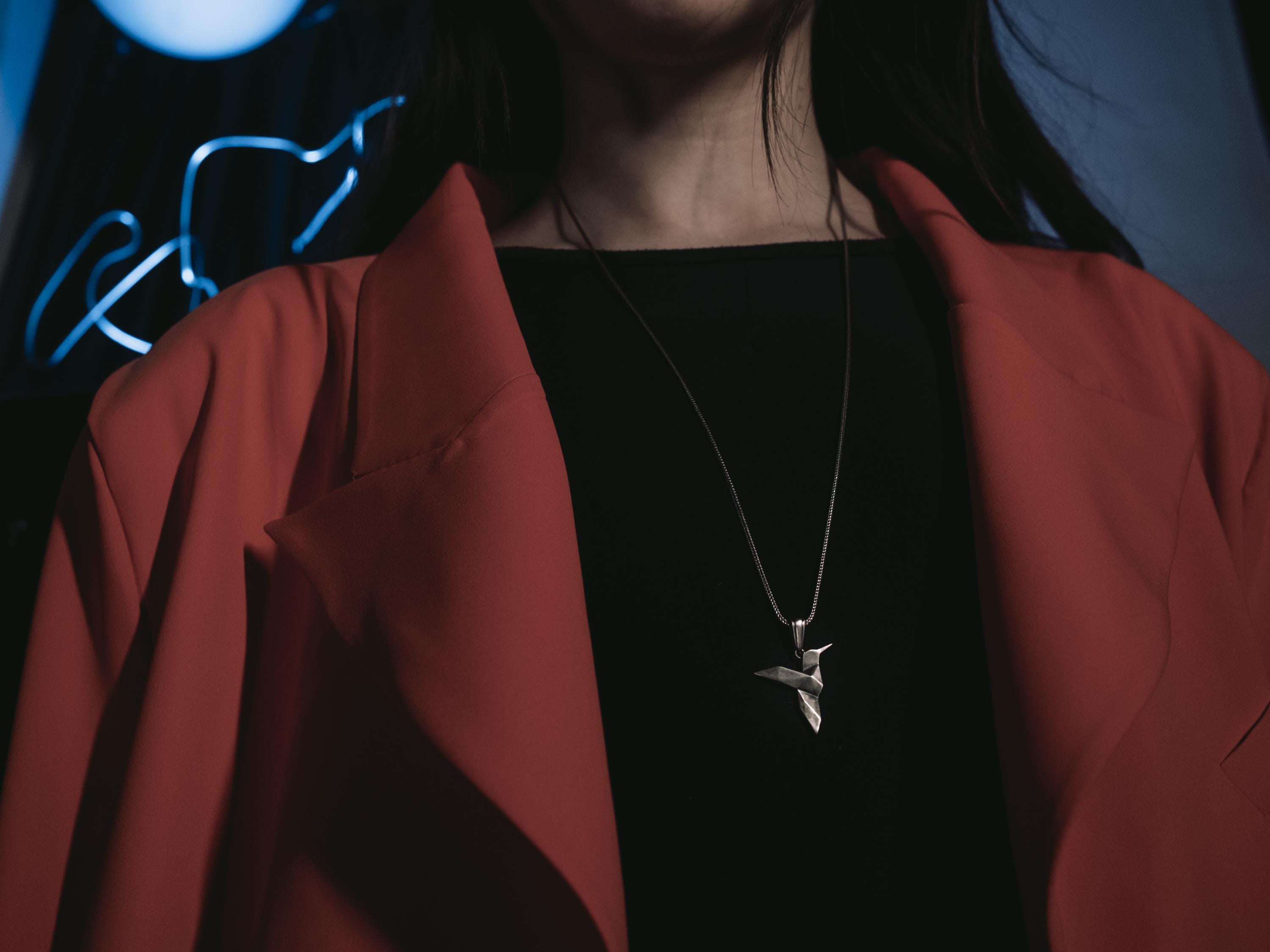 Collier Papillon Style Origami En Acier Inoxydable | Bijoux Steel