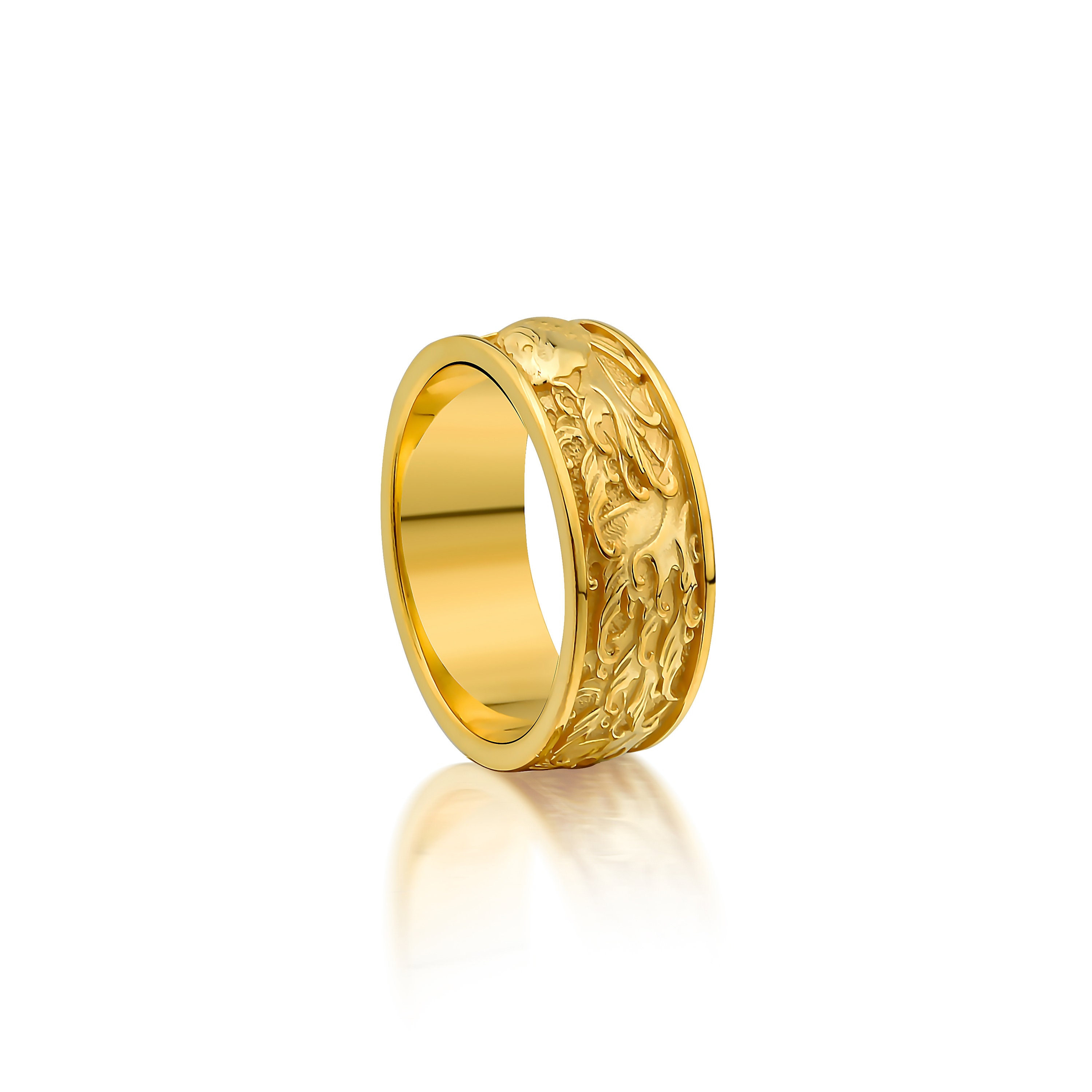 Solid Gold Fish Ring Etsy Singapore