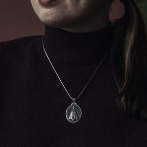 Our lady of aparecida necklace for men in sterling silver, Virgin mary pendant necklace for catholic, Christian necklace