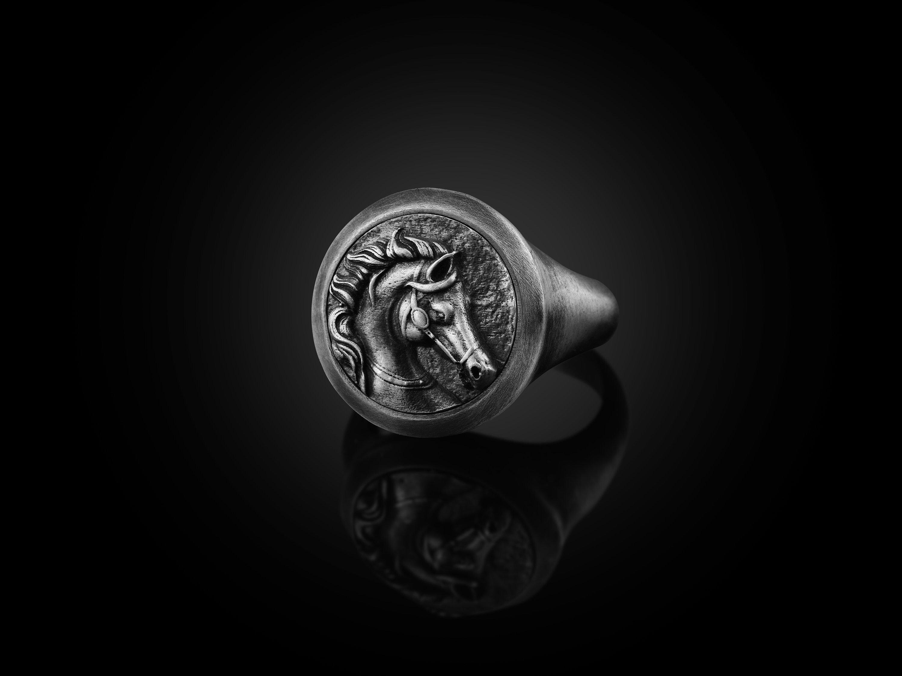 Mens Silver Horse Ring Horse Head Ring Mens Animal Etsy UK