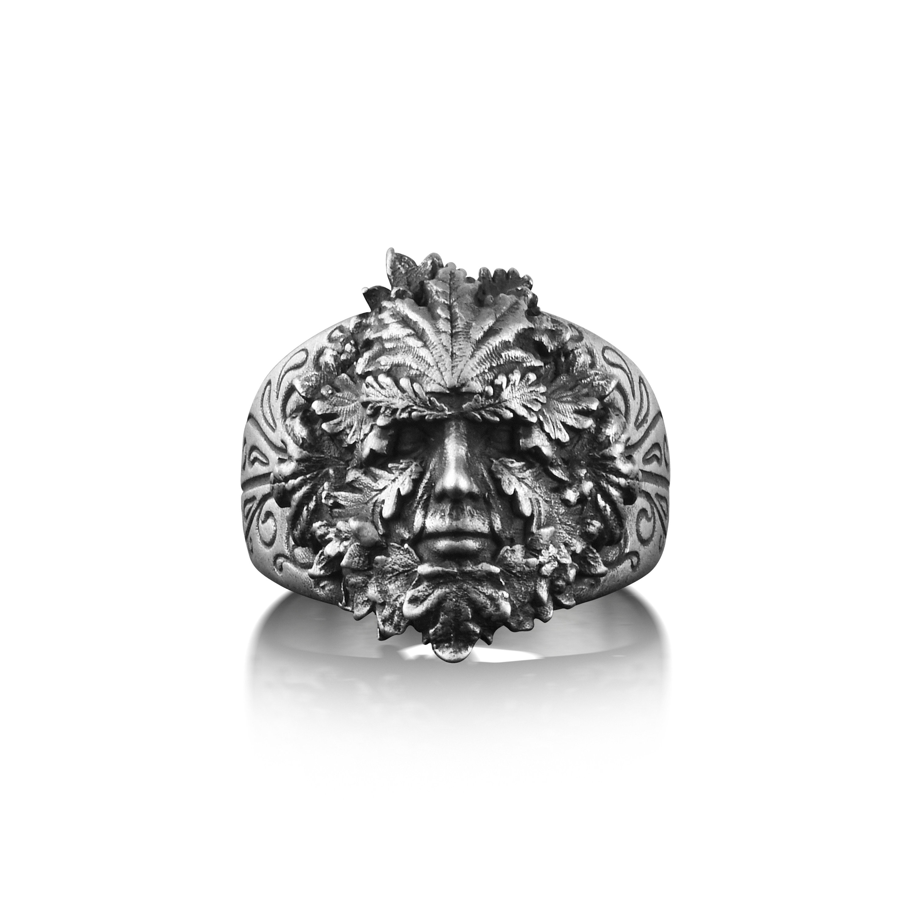 Green Man Extraordinary Ring for Men, Jack in the Green One of A Kind Ring,  Leaf Ring in Fantasy Style, Family Ring in Sterling Silver - Etsy