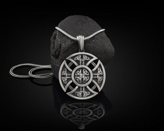Celtic Knot Cross Handmade Sterling Silver Men Charm Necklace, Triquetra Silver Men Jewelry, Celtic Knot Silver Pendant, Mythology Necklace