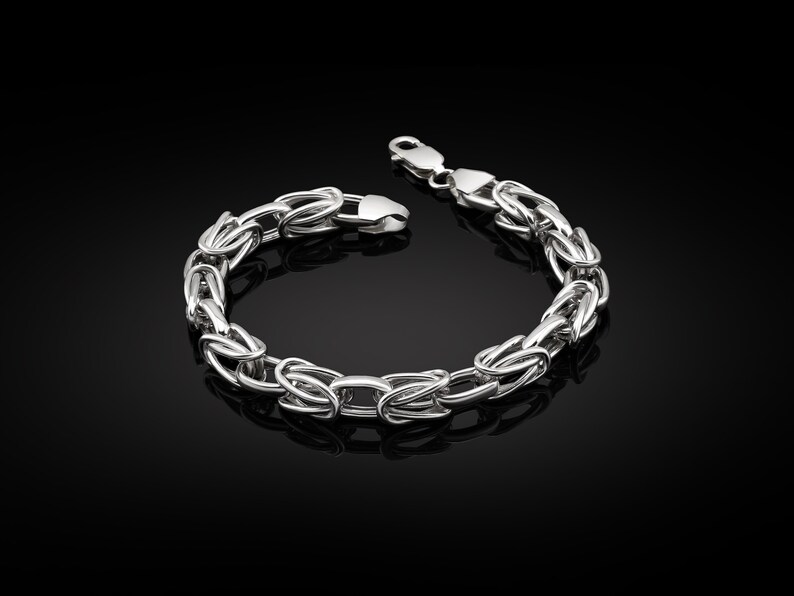 Solid Silver Men Chain Accessory Gift King Silver Chain Sterling Silver Chain Necklace Viking Silver Chain Necklace Unique Silver Chain