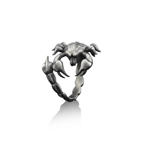 Skorpion handgemachter Sterling Silber Männer Ring, Skorpion Sternzeichen Ring, Skorpion Tier Ring, Skorpion Astrologie Ring, Skorpion Silber Schmuck