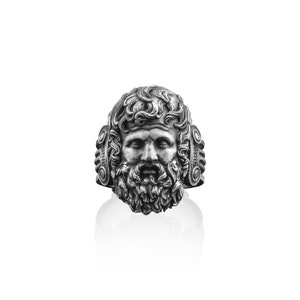 Zeus King of The Gods Handmade Sterling Silver Men Ring, Ancient Greek Gods Mythology Ring, Mythology Jewelry, Minimalist Ring, Ring For Men