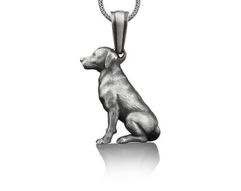 Dog sterling silver necklace for men, Friendship necklace for dog lover, Best friend necklace dog owner, Cool necklace