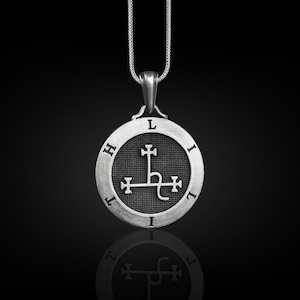 Sigil of lilith pendant necklace in sterling silver, Jewish mythology necklace for mom, Feminine necklace for girlfriend