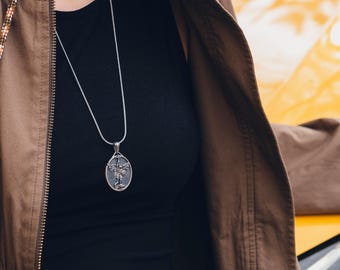 St. Michael The Archangel Pendant, Customizable Necklace, Catholic Gifts for Women, Necklace Silver Christian Men, Small Catholic Gift