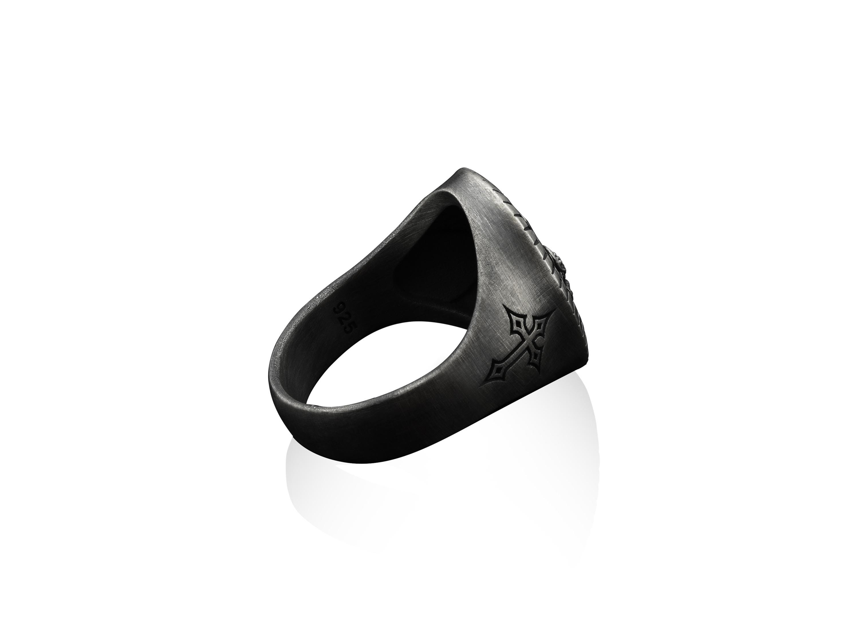 Saint John the Baptist Signet Men Ring, Sterling Silver Saint John Ring ...