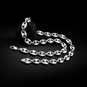 Bold mariner link chain necklace in 925 silver, Chunky statement jewelry for men and women, Elegant silver gift chain, Gift for boyfriend