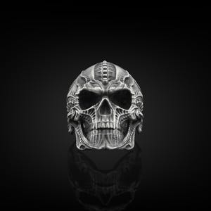 Skull Handmade Sterling Silver Men Biker Ring, Silver Skull Gothic Ring, Skull Punk Ring, Skull Silver Men Jewelry, Unique Ring for men