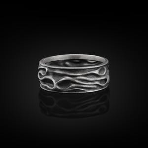 Drapery Handmade Sterling Silver Men Band Ring, Wrinkled Wedding Ring, Dainty Ring, Engagement Ring, Anniversary Ring, Minimalist Ring