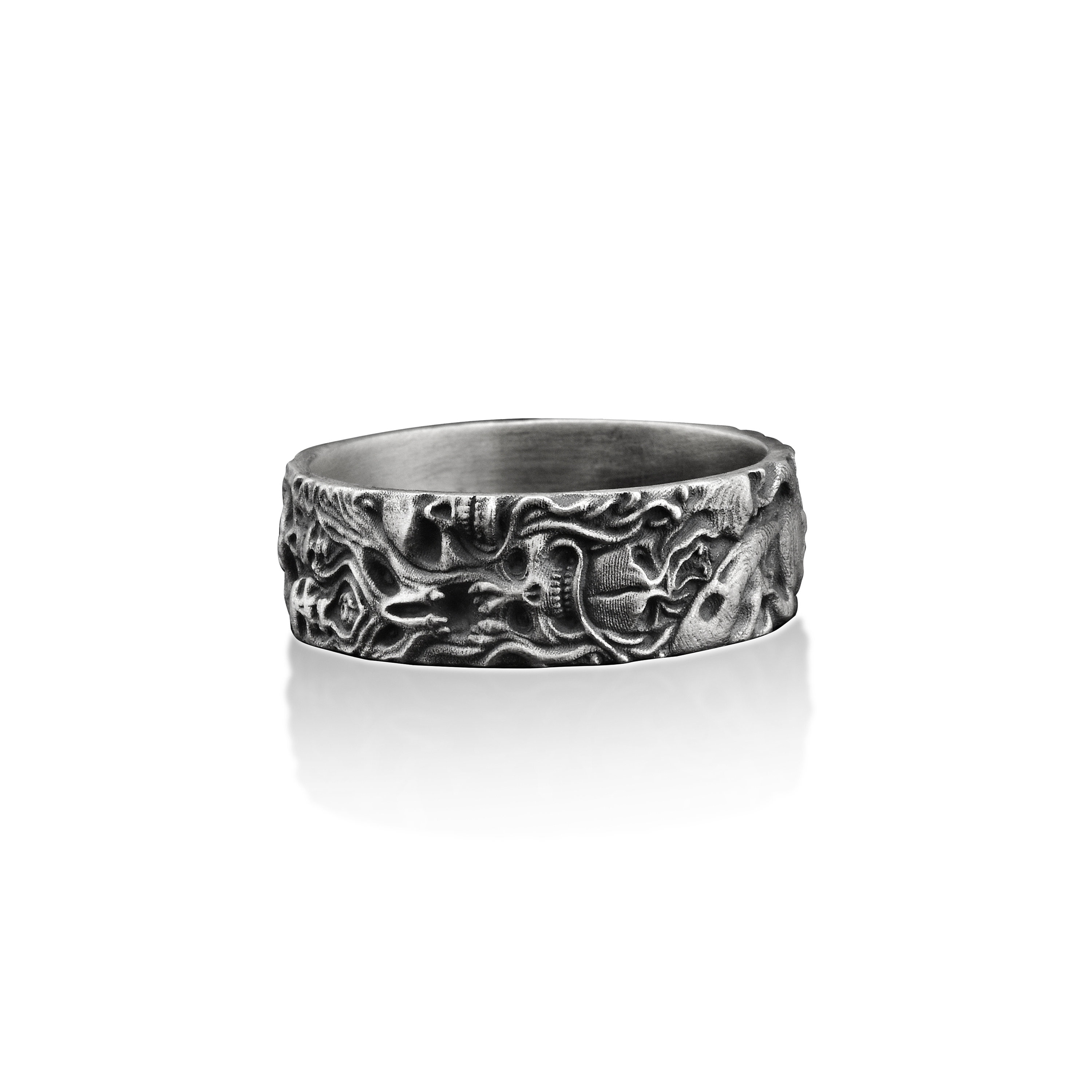 Buy Demons Handmade Sterling Silver Men Band Ring, Lucifer Stackable Biker  Ring, Silver Gothic Jewelry, Skull Gothic Ring, Anniversary Gift Online in  India - Etsy