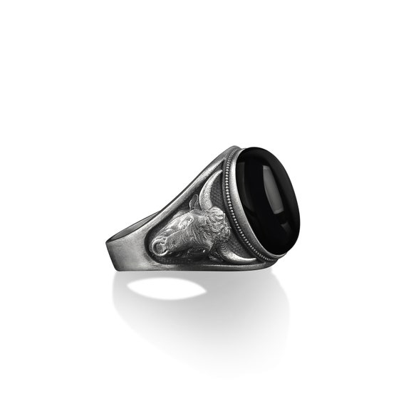 Chevali re en argent t te de taureau pour homme chevali re en