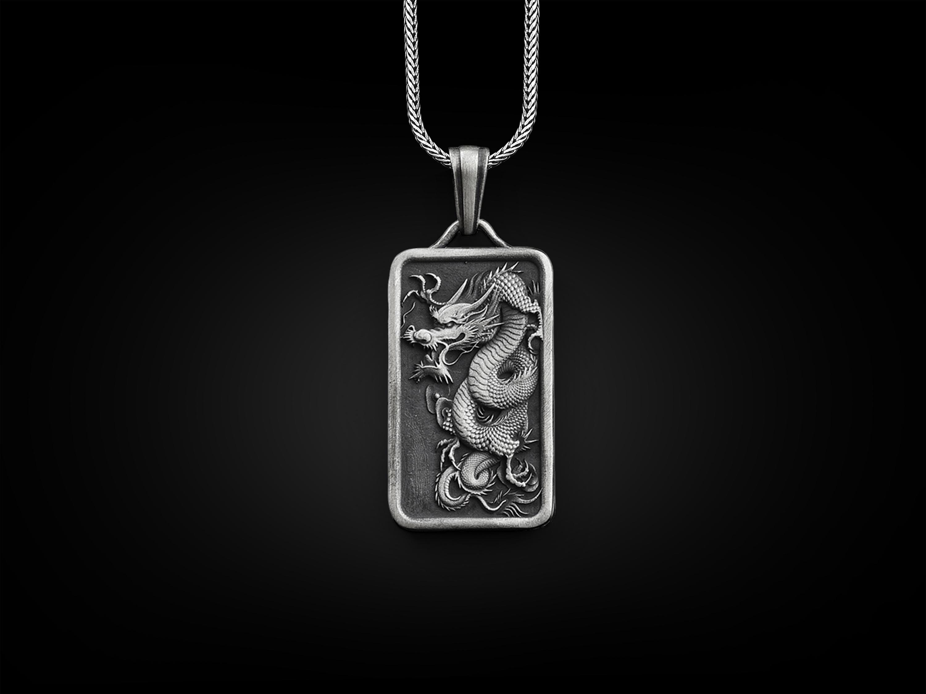 Azure Dragon 925 Silver Customizable Necklace, Sterling Silver